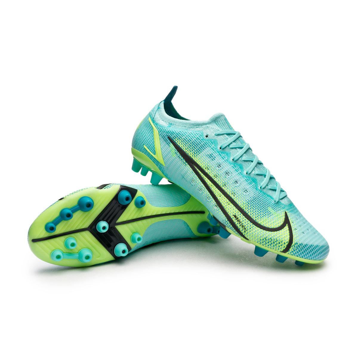 Bota de fútbol Nike Mercurial Vapor 14 Elite AG Dynamic Turquoise-Lime Glow-Off Noir - Fútbol