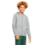 Kinderen Sportwear Hoodie met volledige rits Club-Carbon heather-Rookgrijs-Wit