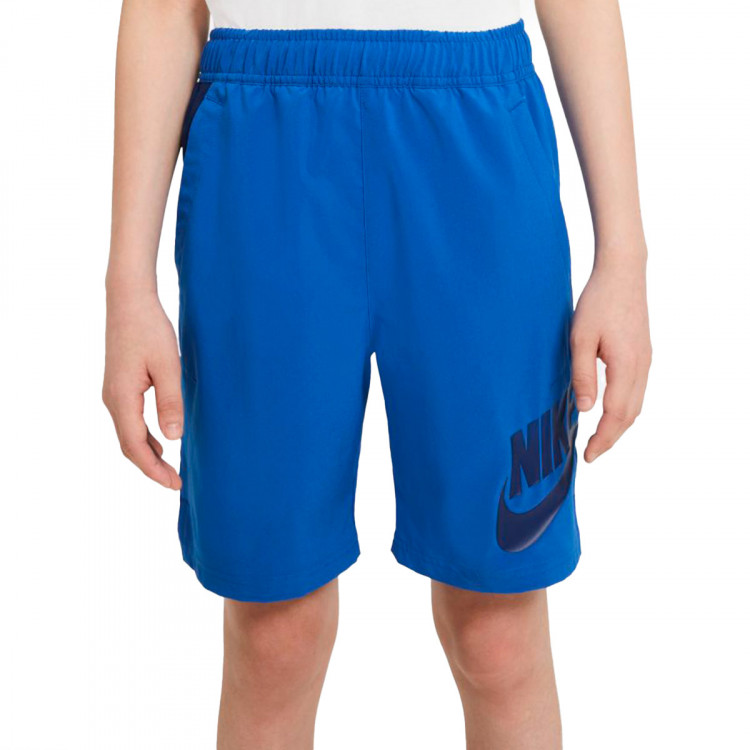 PantalÃ³n corto Nike Sportswear Woven Hbr NiÃ±o Game Royal-Blue Void-Blue Void-White - FÃºtbol Emotion
