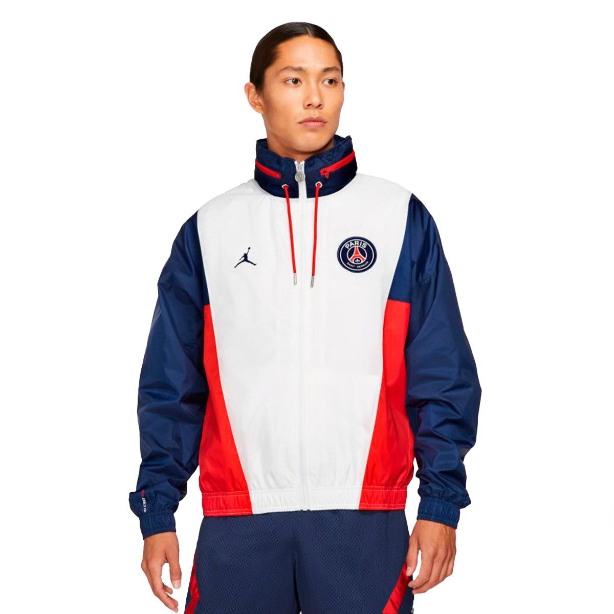 Chaqueta Nike Paris Saint-Germain FC Nylon Hooded White-Midnight Navy -  Fútbol Emotion