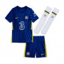 Kids Chelsea FC Home Kit 2021-2022 Lyon Blue-Opti Yellow(Full Sponsor)