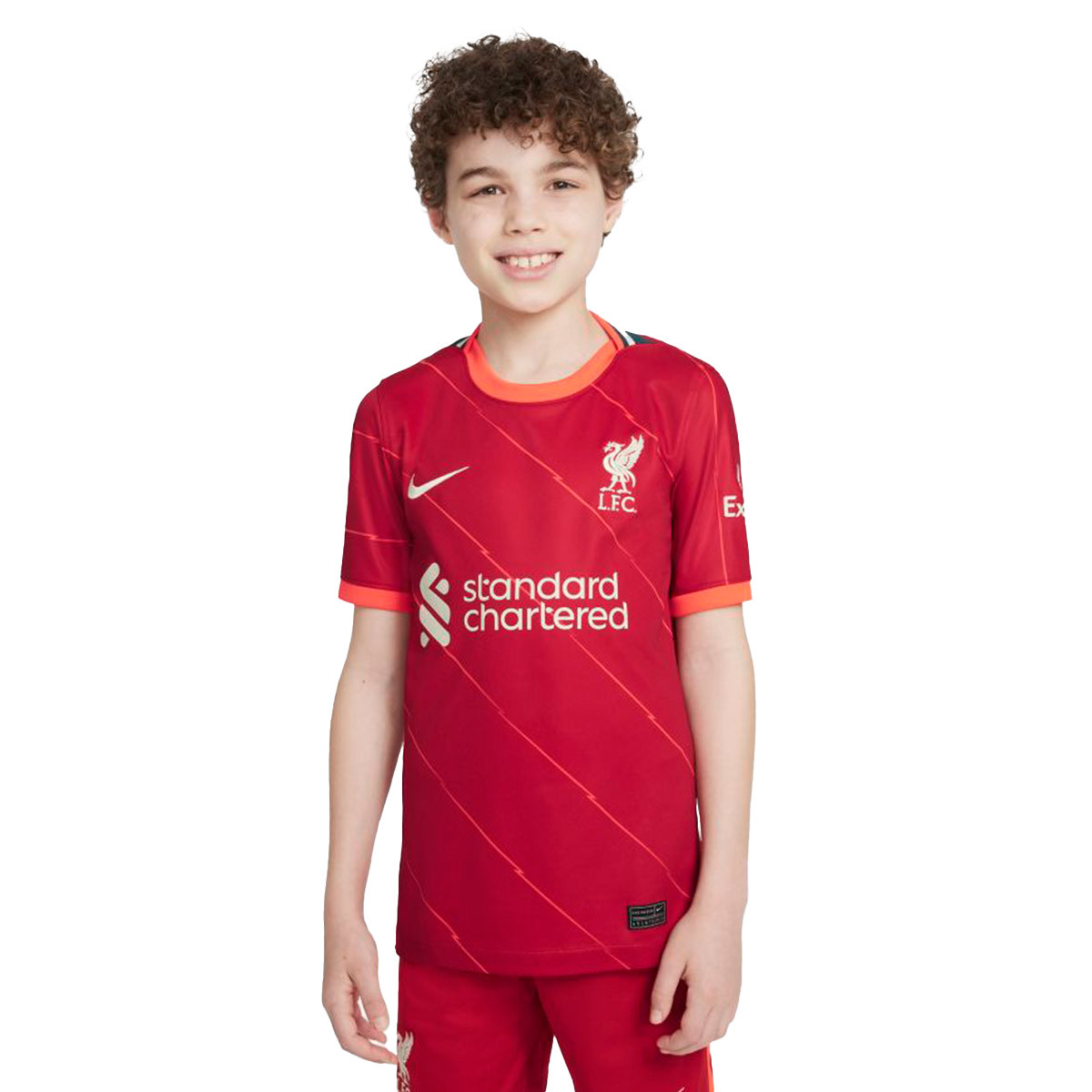 Camiseta Nike Liverpool Equipación 2021-2022 Niño Gym Red-Bright Crimson-Fossil Fútbol Emotion