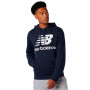 Essentials Stacked Logo Pullover Hoodie-Dark Marine