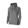 Team Club 20 hoodie met volledige rits Mujer-Houtskool heide-Wit