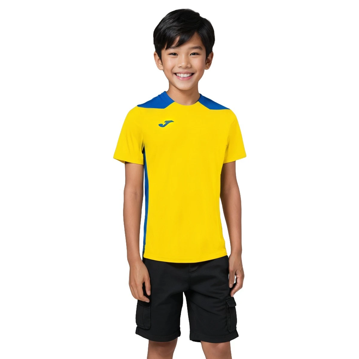 Camiseta Joma Championship VI m/c Niño Amarillo-Royal - Fútbol Emotion