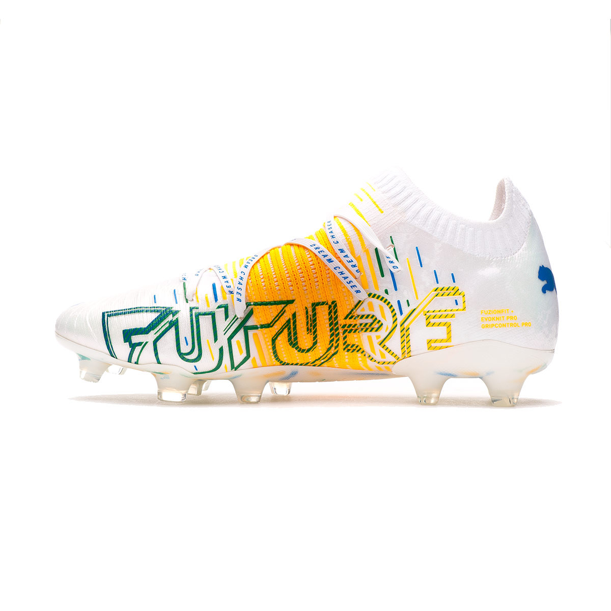 Football Boots Puma Future Z 1 1 Neymar Jr Fg Ag White Yellow Blue Futbol Emotion