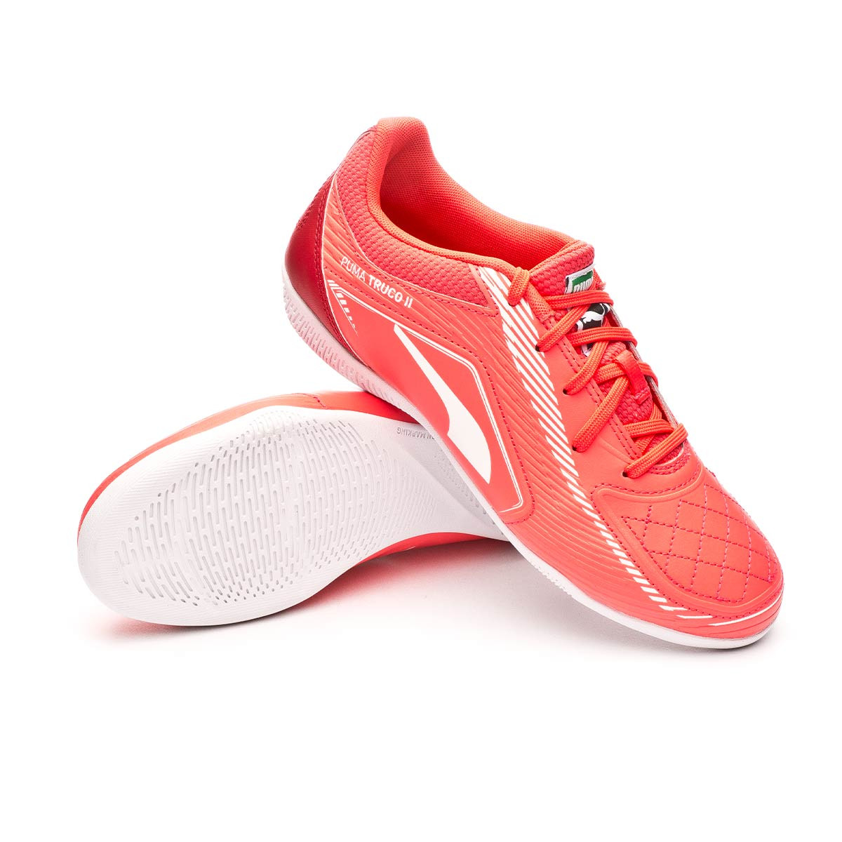 Futsal Shoes Puma Kids Truco II Sunblaze-Puma White-Urban Red - Fútbol  Emotion