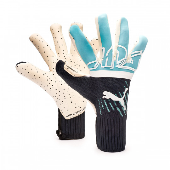 Guante de portero Puma Future Grip 1 Hybrid Green Glare-Elektro Aqua-Puma  Black - Fútbol Emotion