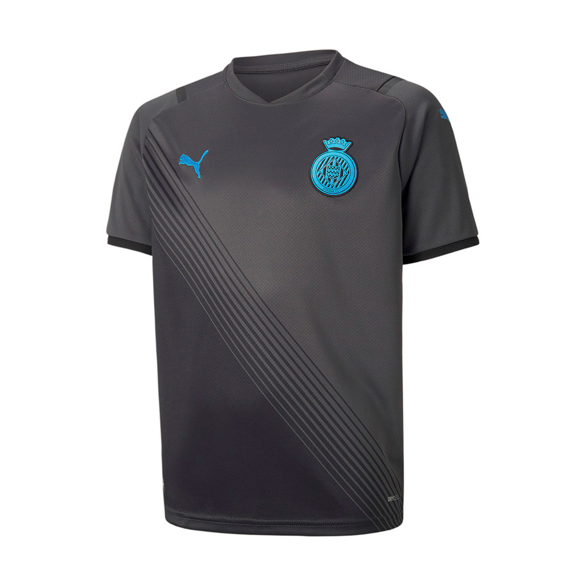 Camiseta Girona FC Segunda Equipación 2021-2022 Niño Asphalt-Black-Light Blue - Fútbol Emotion