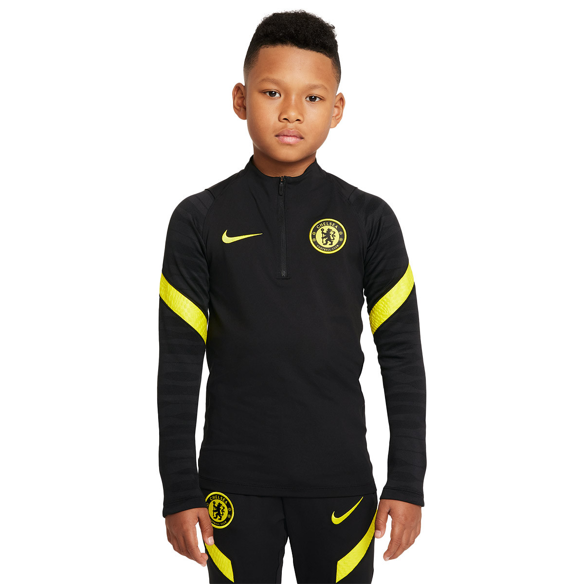 Felpa Nike Chelsea FC Strike Dril Top 2021-2022 Bambino Black-Opti yellow -  Fútbol Emotion