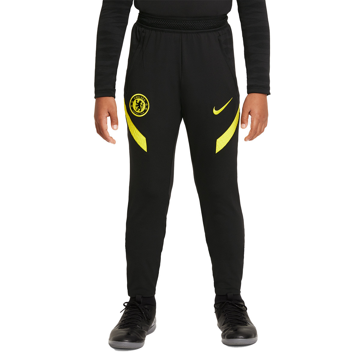 Pantalón largo Nike Chelsea FC Training 2021-2022 Niño Black-Opti Yellow -  Fútbol Emotion