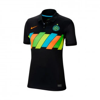 Camiseta FC Inter de Milán Tercera Equipación Stadium 2021-2022 Mujer Black-Total Orange