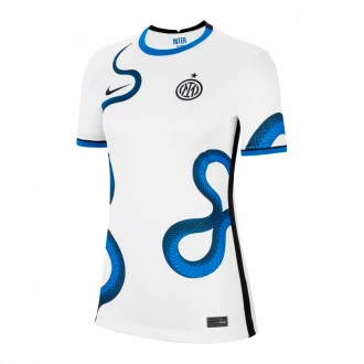 Camiseta FC Inter de Milán Segunda Equipación Stadium 2021-2022 Mujer White-White-Black