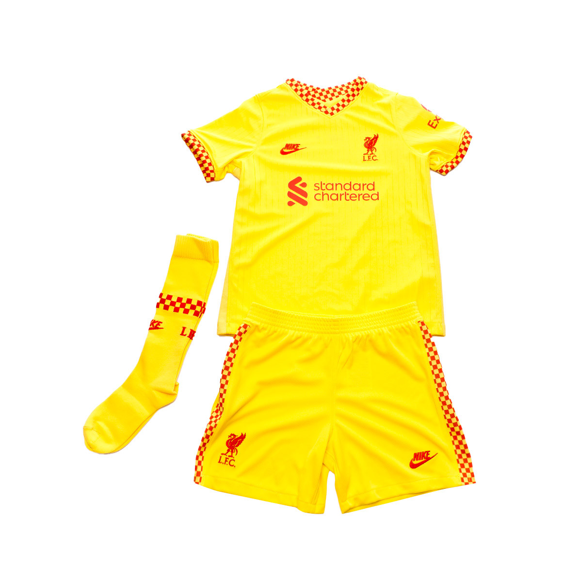 Conjunto Nike Liverpool FC Tercera Equipación Stadium 2021-2022 Niño Chrome  Yellow - Fútbol Emotion