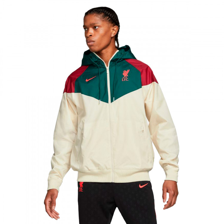 lfc nike mens fossil hooded windrunner