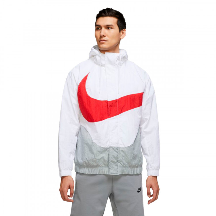 Jacket Nike Sportswear Swoosh Woven Lined White-Light Smoke Grey-Photon ...