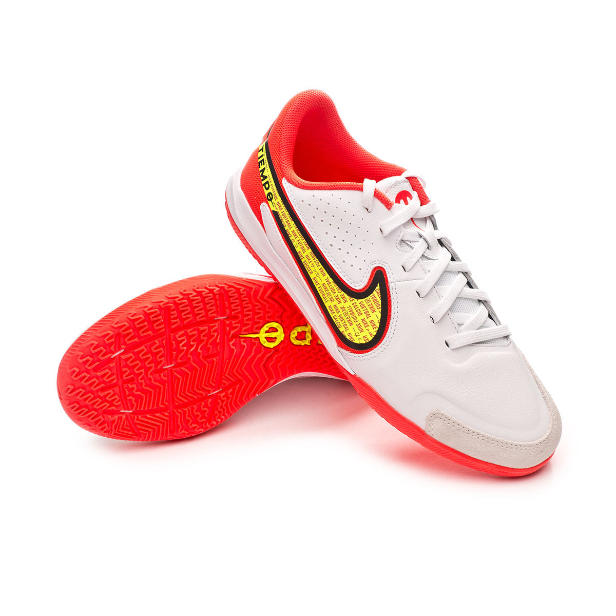Zapatilla de sala Nike Tiempo Legend 9 Academy IC Niño White-Bright Crimson-Black - Fútbol