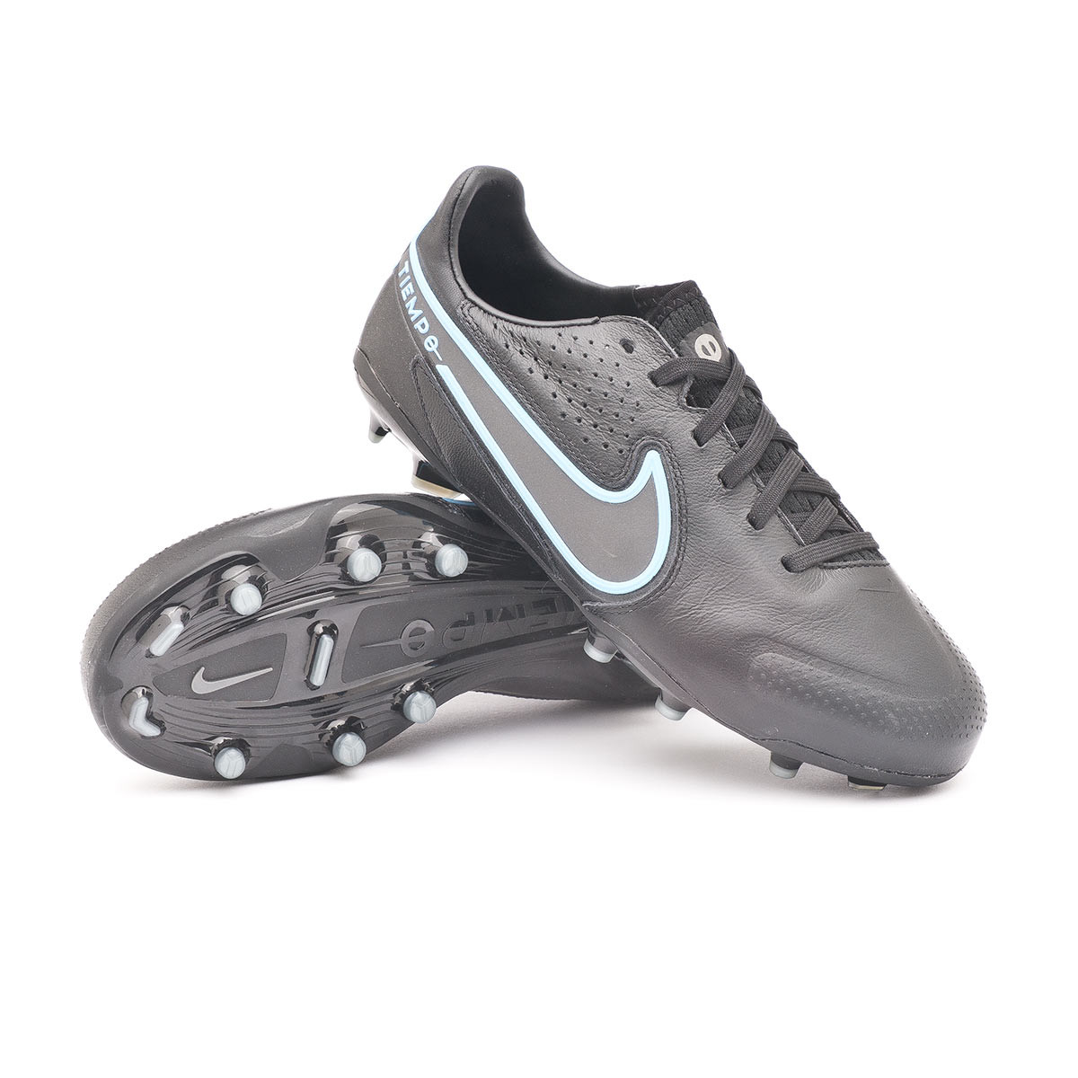 nike tiempo half black half white