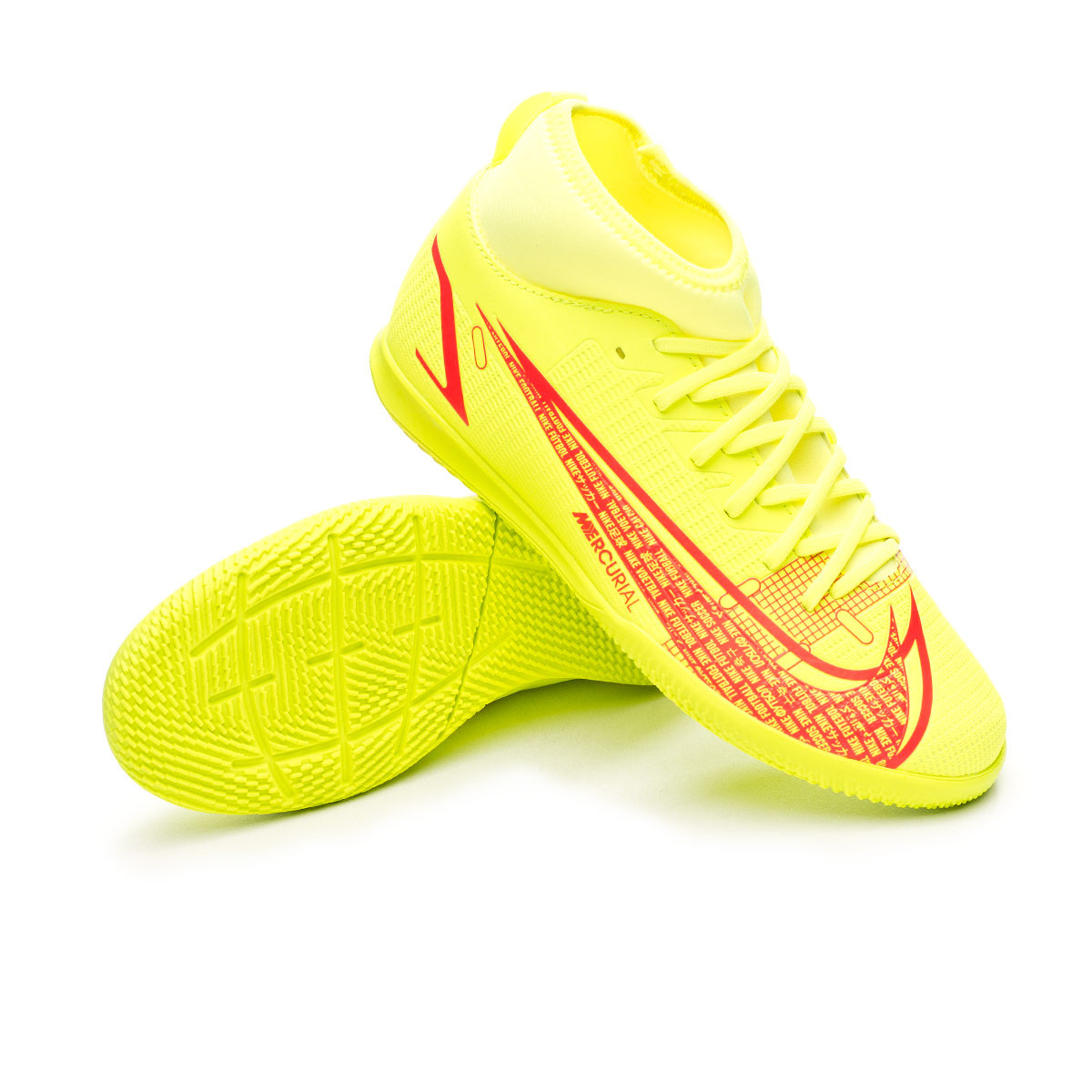 Empuje hacia abajo impulso pluma Zapatilla de Fútbol sala Nike Mercurial Superfly 8 Club IC Niño Volt-Bright  Crimson - Fútbol Emotion