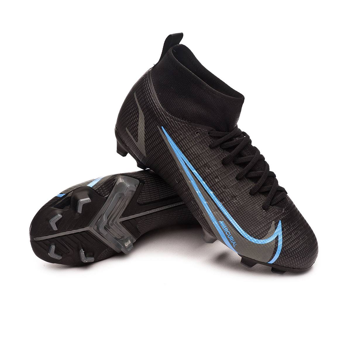 Verter Hacer Torpe Bota de fútbol Nike Mercurial Superfly 8 Pro FG Niño Black-Iron  Grey-University Blue - Fútbol Emotion