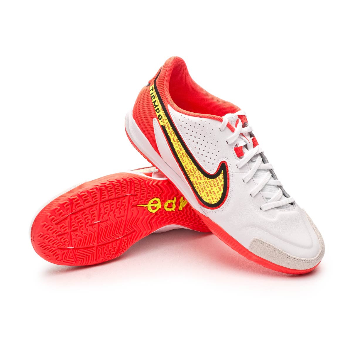 Zapatilla de sala Nike Tiempo 9 Academy IC White-Bright Crimson-Black - Fútbol Emotion