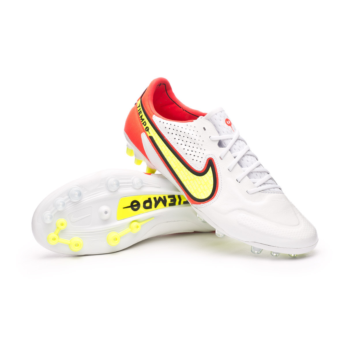 Bota de fútbol Nike Tiempo 9 Elite AG-Pro White-Bright Crimson-Black - Fútbol Emotion