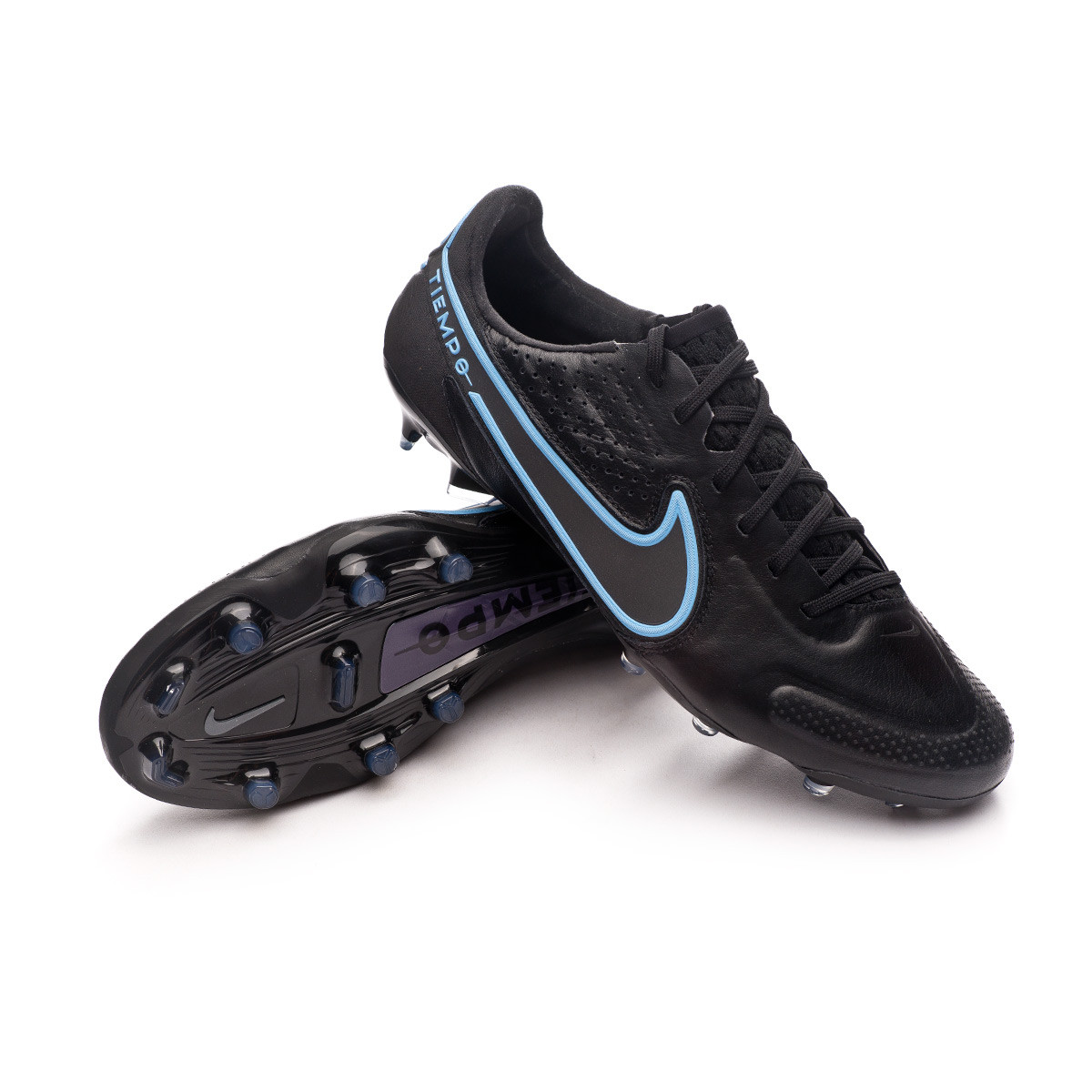 de fútbol Nike Tiempo Legend 9 Elite FG Black-Iron Grey-University Blue - Fútbol Emotion