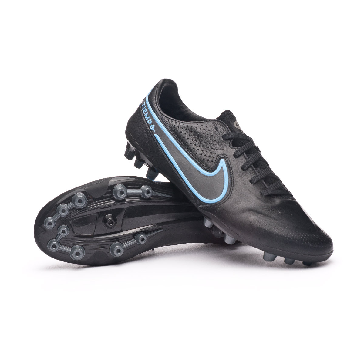 Controversia Prisionero Útil Bota de fútbol Nike Tiempo Legend 9 Pro AG-Pro Black-Iron Grey-University  Blue - Fútbol Emotion