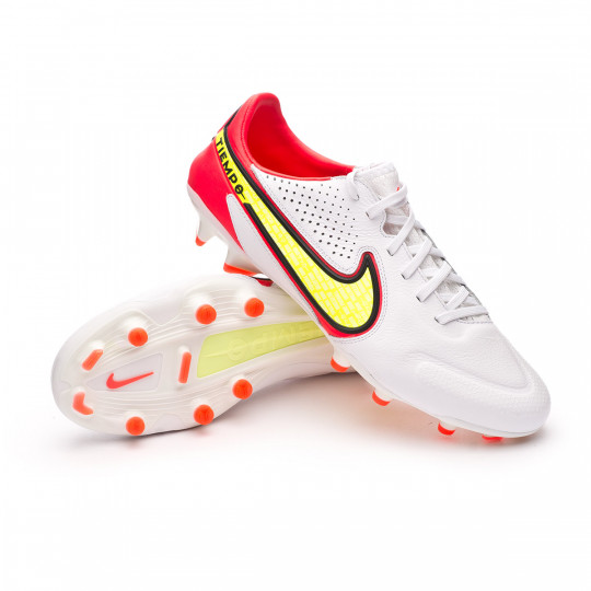 Bota de fútbol Nike Tiempo Legend 9 Pro FG White-Bright Crimson-Black -  Fútbol Emotion