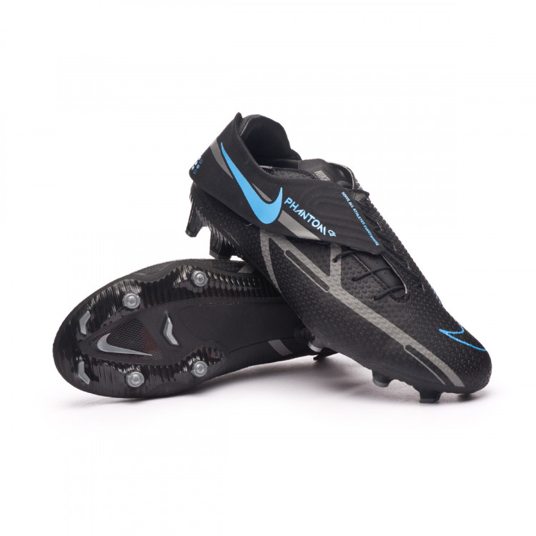 Chuteira Nike Phantom GT2 Academy Flyease FG/MG Black-Iron Grey-University Blue - FÃºtbol Emotion