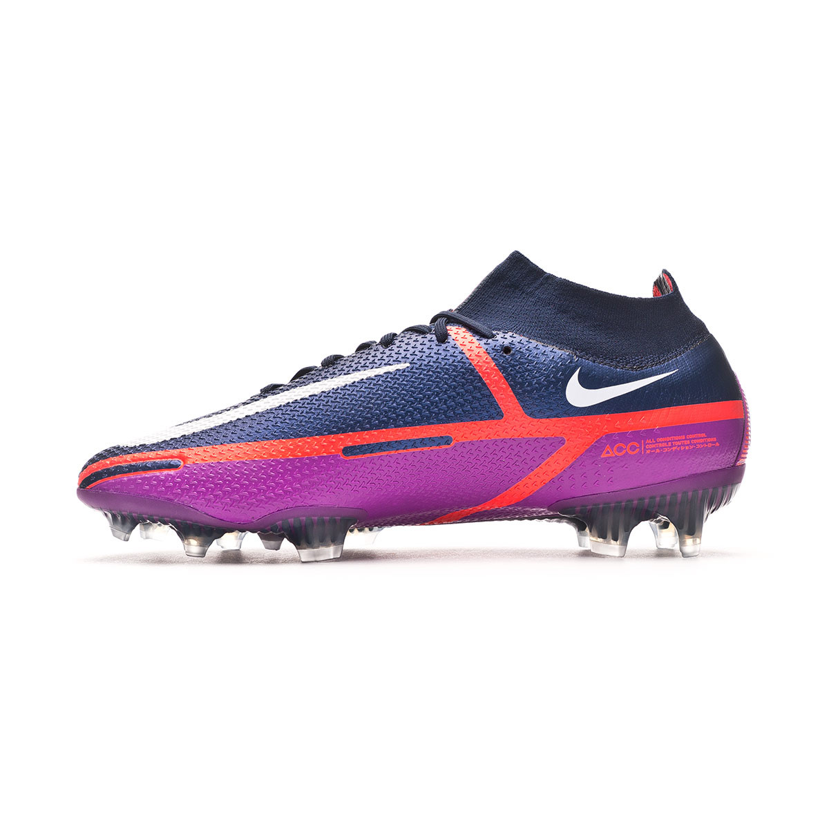 Chaussure de foot Nike Phantom GT2 Elite DF FG College Navy-White-Vivid Purple-Bright Crimso 