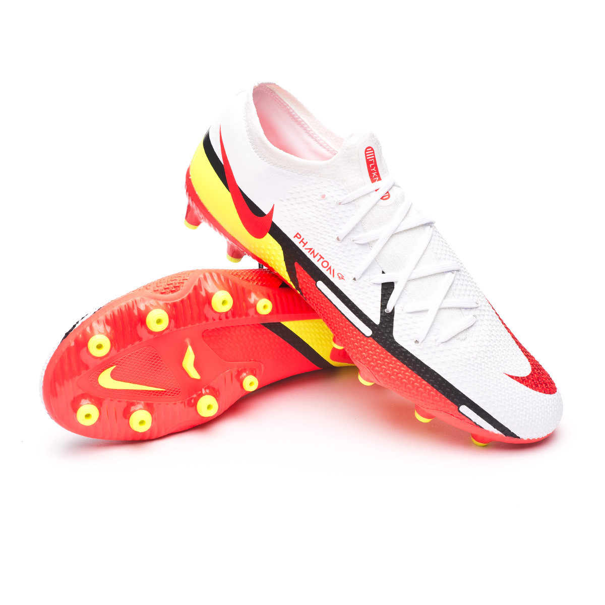 Bota de fútbol Nike Phantom Pro AG-Pro White-Bright Crimson-Volt-Black Fútbol Emotion