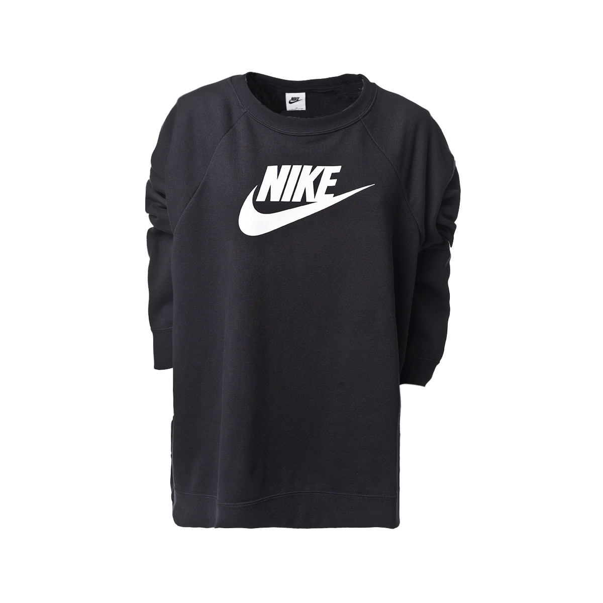Sudadera Sportswear Essentials Fleece Tallaje Plus Mujer Black-White - Fútbol Emotion