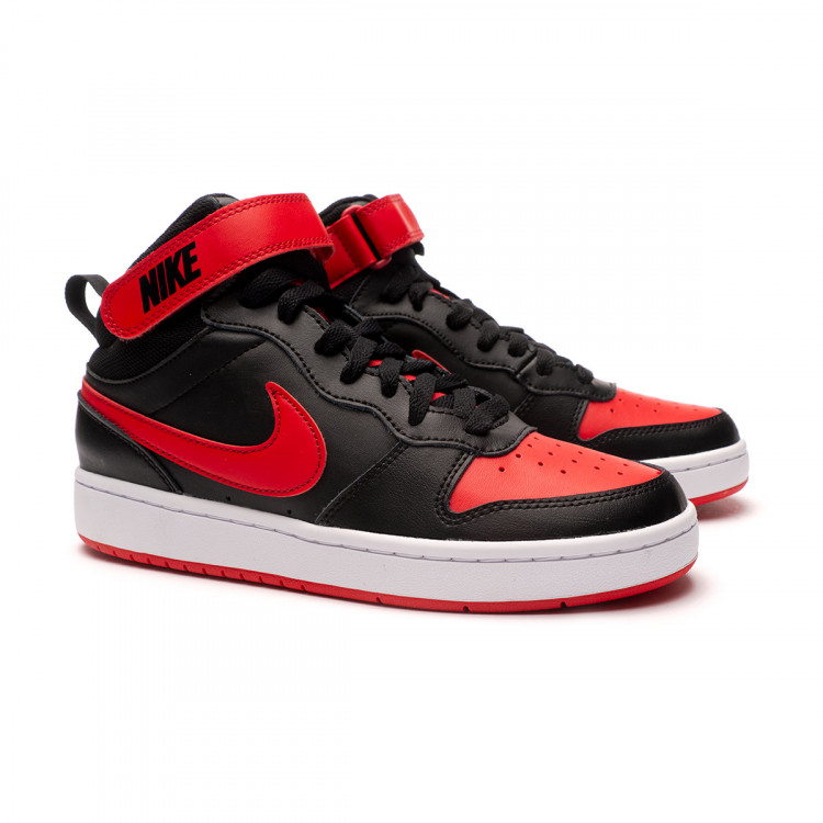 Zapatilla Nike Court Borough Mid 2 (GS) Black-University Red-White - Fútbol  Emotion