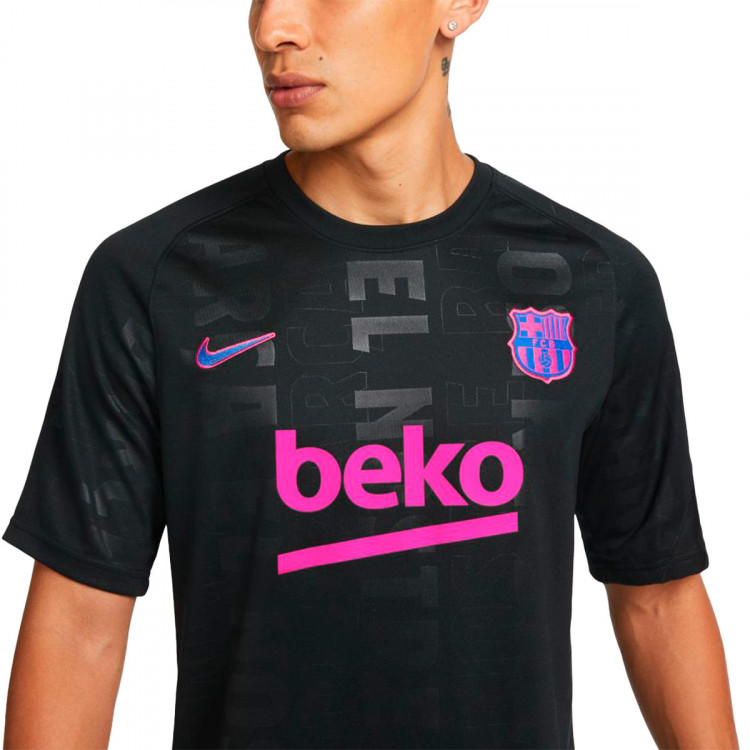 Jersey Nike FC Barcelona Pre-Match 2021-2022 Black-Fireberry-Hyper Royal -  Fútbol Emotion