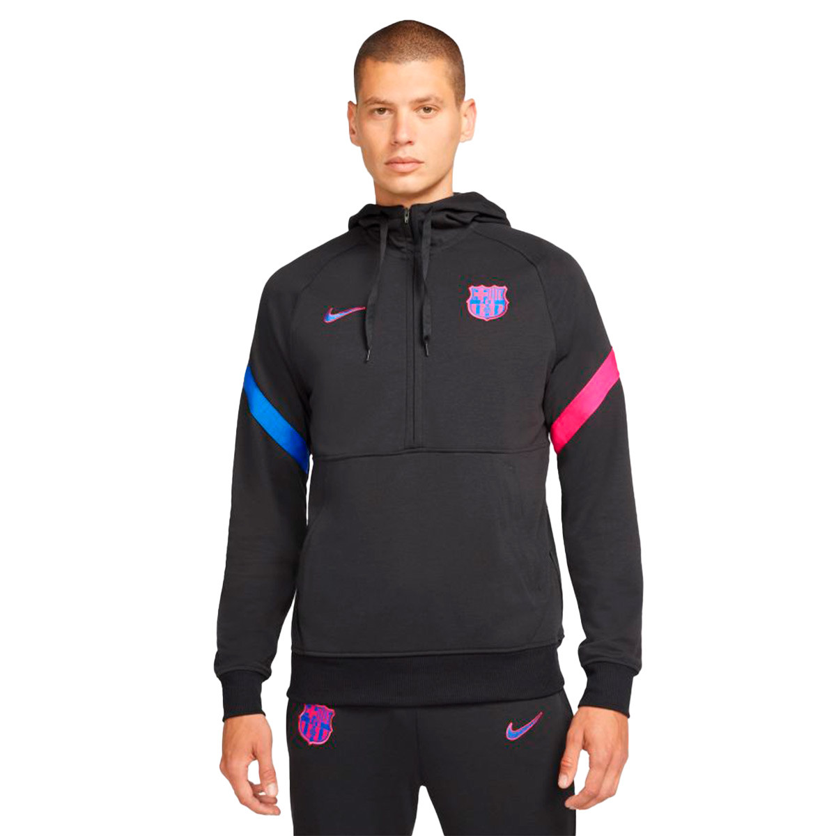 Sudadera Nike Barcelona Fanswear 2021-2022 Black-Fireberry - Fútbol Emotion