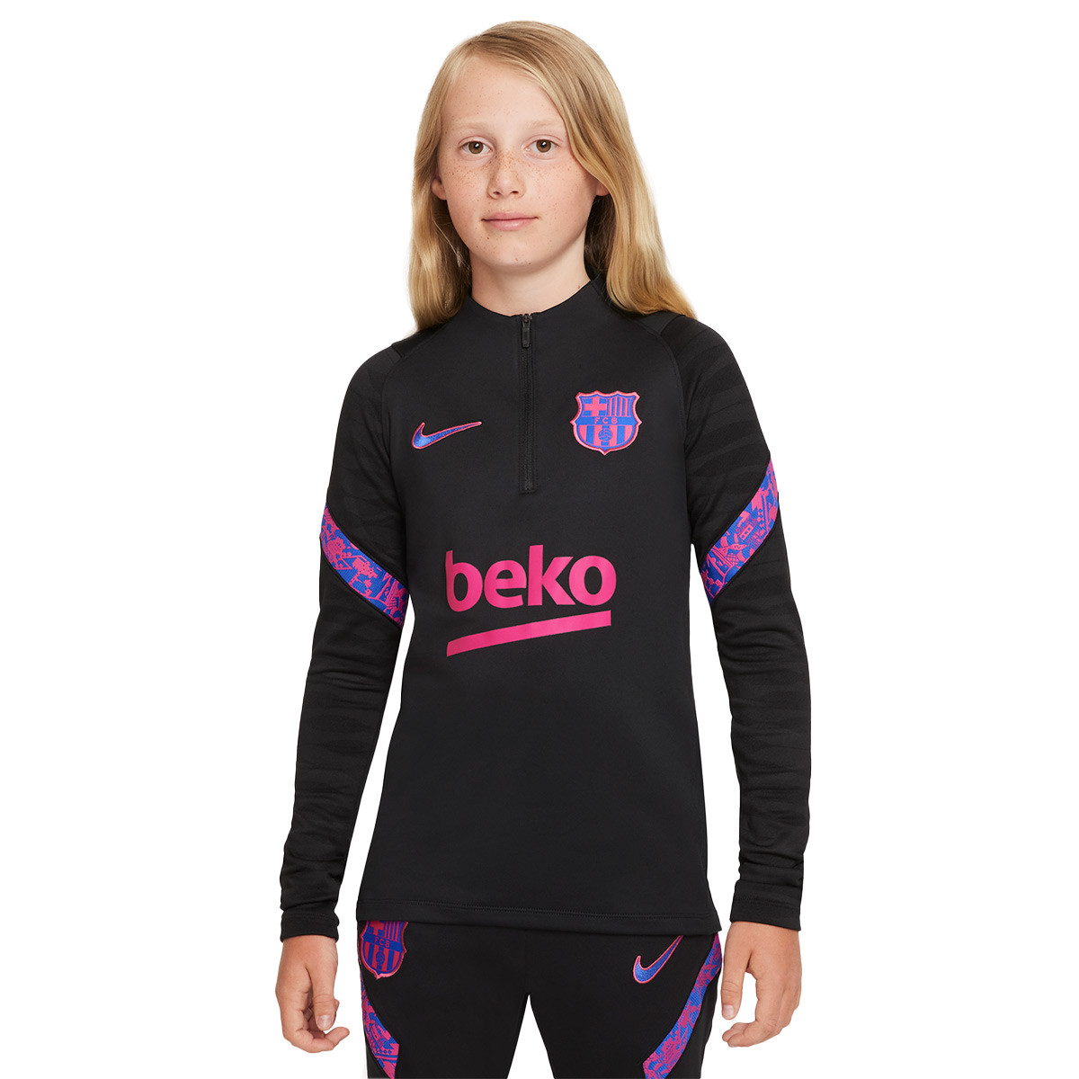 Sudadera Nike FC Barcelona Training 2021-2022 Niño Black-Hyper Pink -  Fútbol Emotion