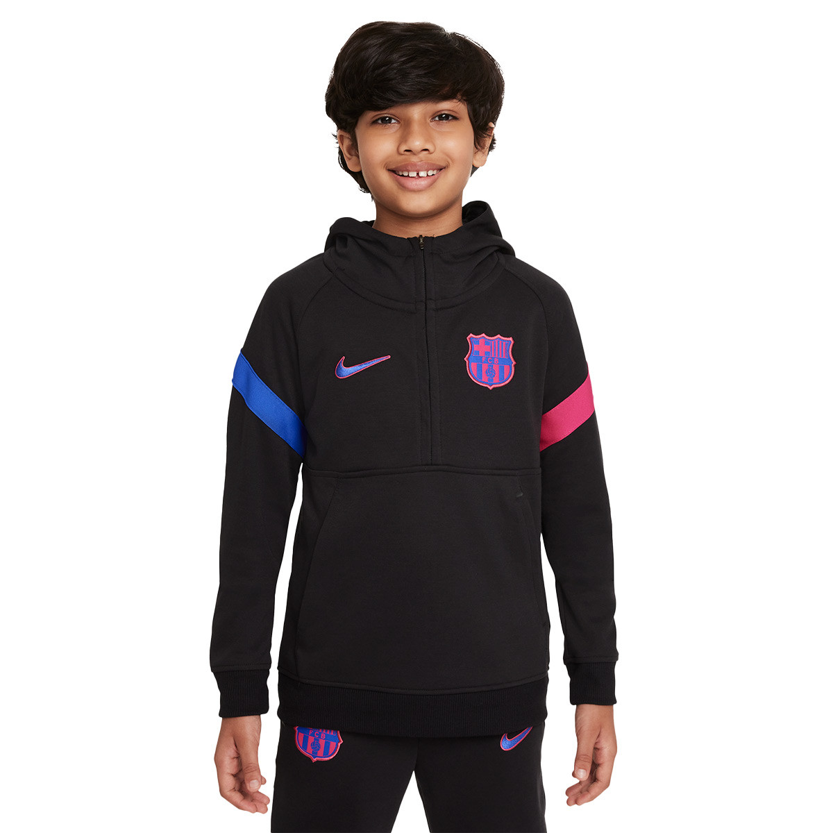 recuperación Acostumbrados a Diacrítico Sudadera Nike FC Barcelona Fanswear 2021-2022 Niño Black-Fireberry - Fútbol  Emotion