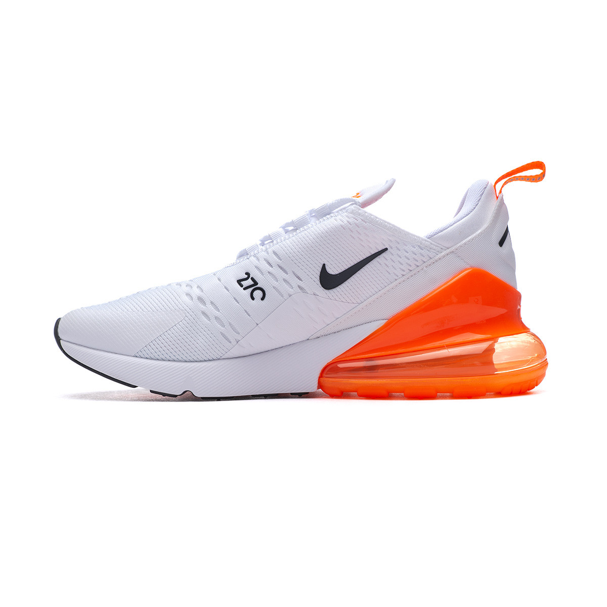 Zapatilla Nike Max 270 Essential White-Black-Total Orange-Reflect - Fútbol Emotion