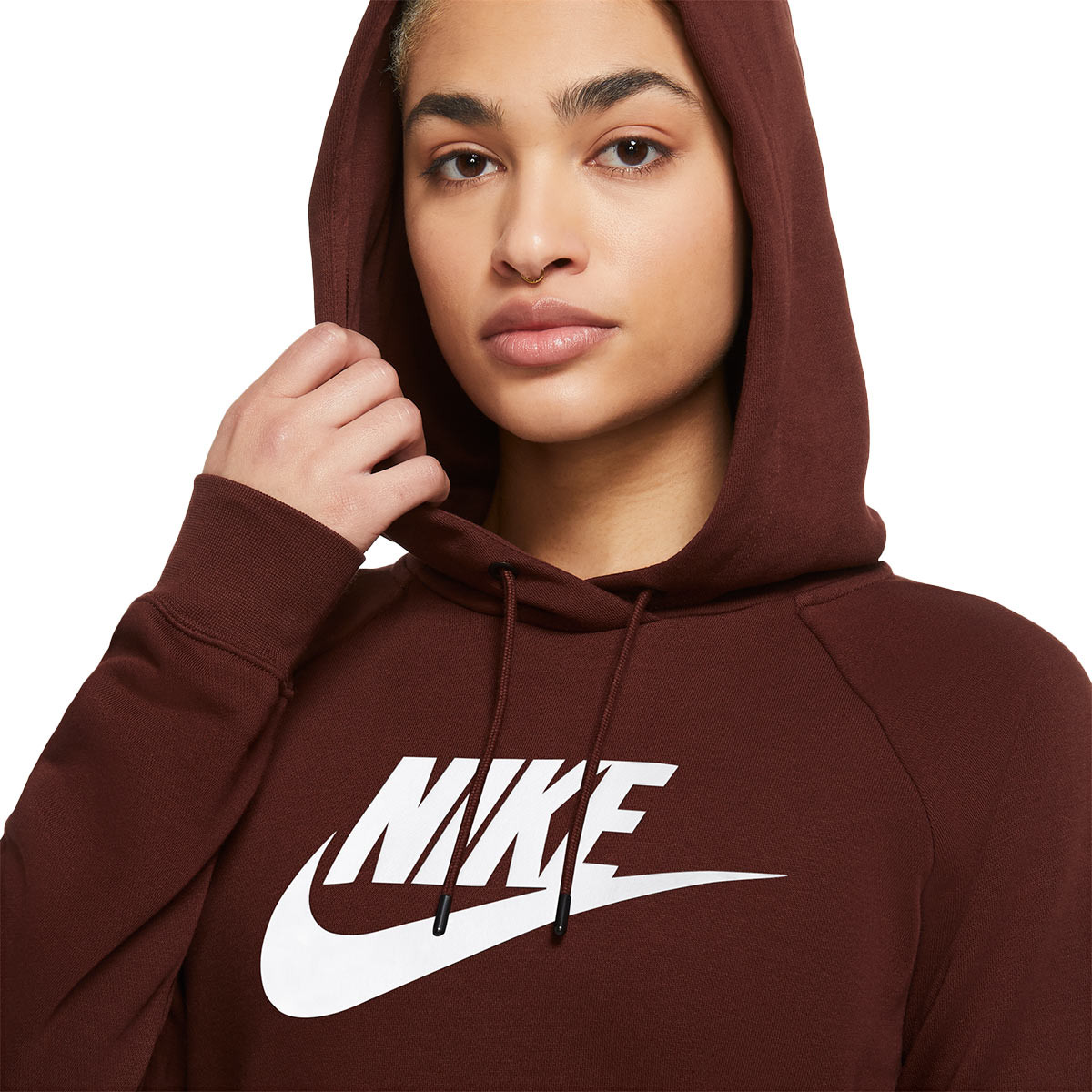 Sudadera Nike Sportswear Essentials Fleece Gx Mujer Bronze Eclipse-White - Fútbol Emotion