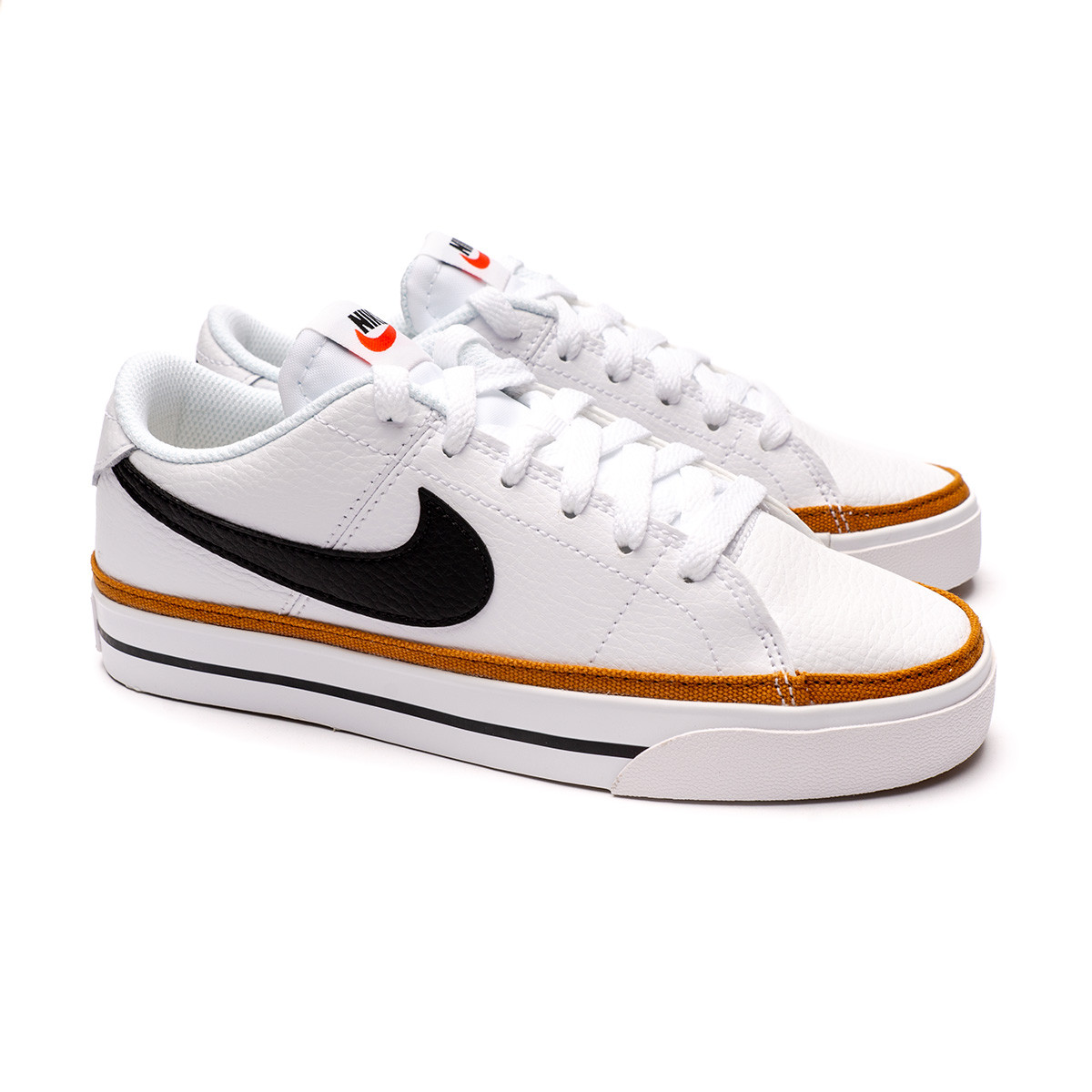 Zapatilla Nike Court Legacy Mujer White-Black-Desert Ochre - Fútbol Emotion