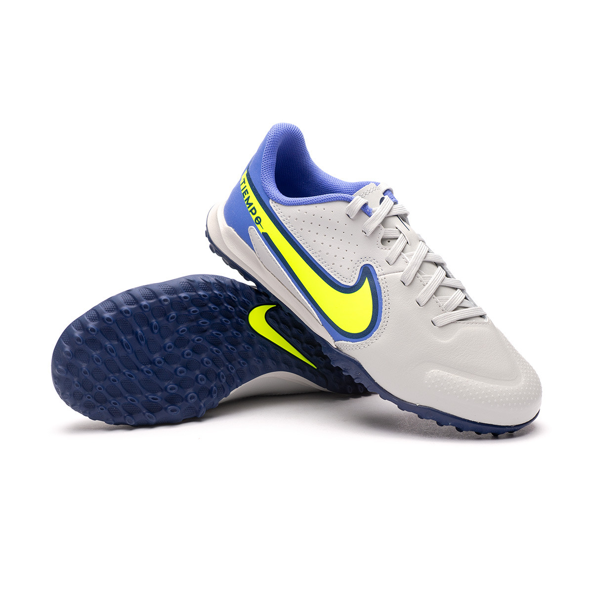 bendición Desanimarse trama Bota de fútbol Nike Tiempo Legend 9 Academy Turf Niño Grey  Fog-Volt-Sapphire-Blue Void - Fútbol Emotion