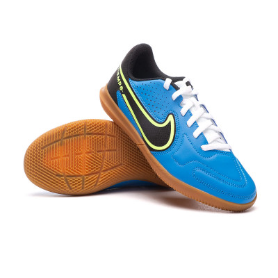 Zapatilla de Fútbol sala Nike Tiempo Legend 9 Club IC Niño Blue-Black-Lime  Glow-Brown - Fútbol Emotion