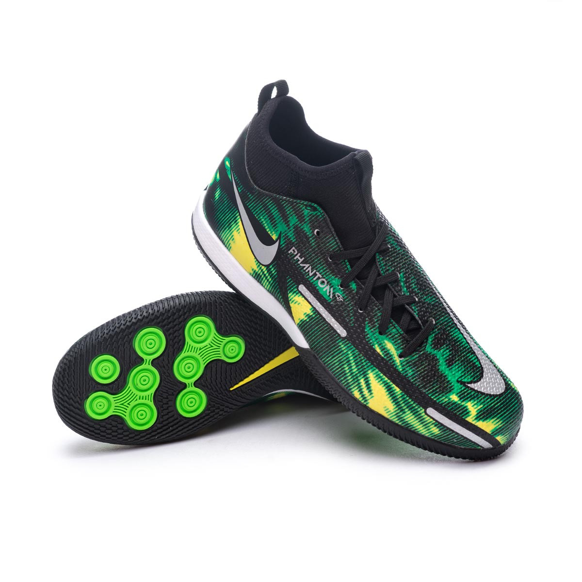 Zapatilla de Fútbol sala Nike Phantom GT2 Academy DF IC Niño  Black-Platinum-Green Strike - Fútbol Emotion