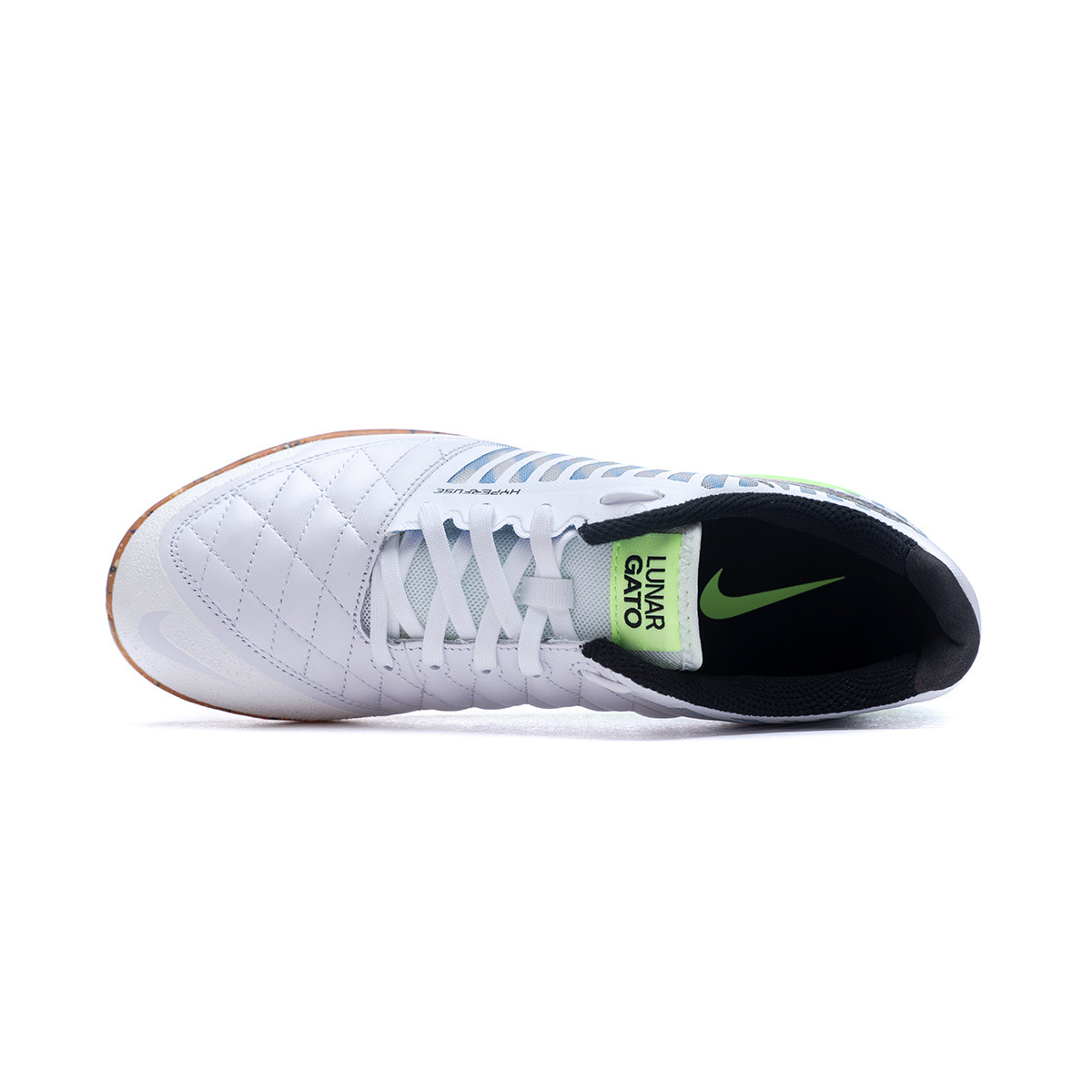 Zapatilla de Fútbol Nike Lunar Gato II White-Lime Glow-Light Photo Blue - Fútbol Emotion