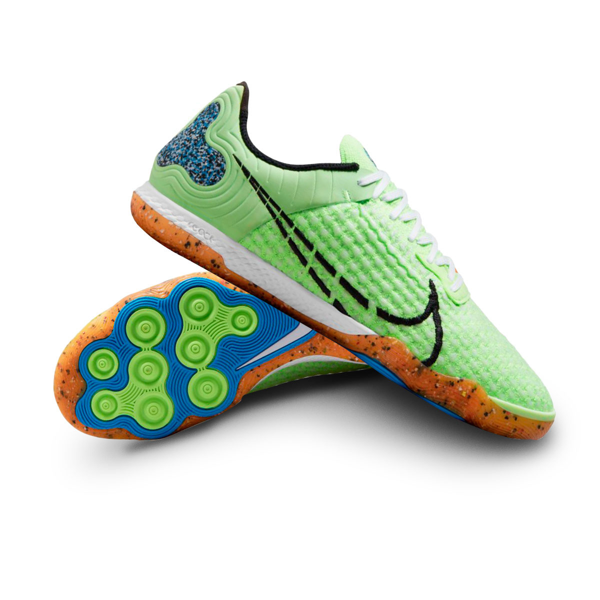 Zapatilla Fútbol sala React Gato Lime Glow-Black-White-Blue - Fútbol Emotion