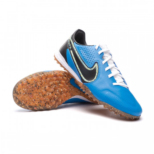 Bota de fútbol Nike React Tiempo Legend 9 Pro Turf Blue-Black-Lime  Glow-Brown - Fútbol Emotion