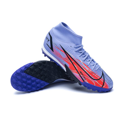 Bota de Nike Superfly 8 KM Turf Light Thistle-Metallic Silver-Indigo Burst - Fútbol Emotion