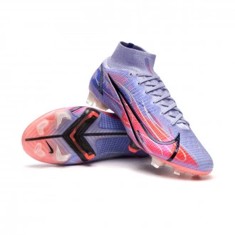 Bota Mercurial Superfly 8 Elite KM FG Light Thistle-Metallic Silver-Indigo Burst