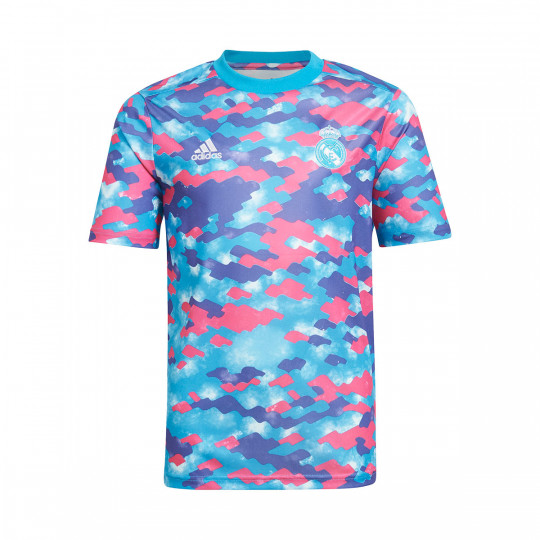 Camiseta adidas Real Madrid CF Pre-Match 2021-2022 Niño Pink-Purple-Shock cyan - Fútbol Emotion